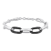 Black Enamel Oval Link Bracelet in Sterling Silver