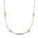 Heart Charm Station Necklace in 2-Tone Sterling Silver