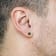 Black Diamond Accent Circle Men's Stud Earrings in 18K Yellow Gold Over
Sterling Silver