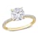 2 CT DEW Created Moissanite and 1/10 CT TW Diamond Engagement Ring in
14K Yellow Gold