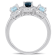 1 3/5 CT TGW London Blue and Sky Blue Topaz with 1/5 CT TW Diamond
3-Stone Ring in Sterling Silver