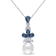 9.5-10MM Freshwater Cultured Pearl and 3 1/4 CT TGW Topaz Pendant with
Chain in Sterling Silver