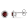 1 1/6  CT TGW Garnet and Diamond Accent Halo Stud Earrings in Sterling Silver