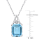 7 1/2 CT TGW Sky Blue and White Topaz Pendant with Chain in Sterling Silver