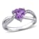 1 CT TGW Amethyst and Diamond Accent Heart Ring in Sterling Silver