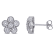 1 CT TW Diamond Flower Stud Earrings in 14k White Gold