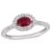 3/5 CT TGW Ruby and 1/5 CT TW Diamond Halo Ring in 14K White Gold
