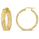 25mm 3-Row Texture and Polished Hoop Earrings in 10k Yellow Gold