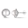 8-8.5MM Freshwater Cultured Pearl and 1/10 CT TW Daimond Halo Stud
Earrings in 10K White Gold