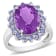 5 7/8 CT TGW Amethyst and Tanzanite Halo Cocktail Ring in Sterling Silver