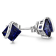 2.7 CT Created Blue Sapphire Stud Earrings in Sterling Silver