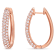 1 1/3 CT TGW White Sapphire Hoop Earrings in 10K Rose Gold