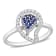 3/8 CTW Created Blue Sapphire and White Topaz Teardrop Ring in Sterling Silver