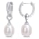 8-8.5 MM Freshwater Cultured Pearl and Diamond Accent Drop Hoop Earrings
in Sterling Silver