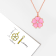 1/10 CT TGW White Topaz with Pink Enamel Flower Pendant with Chain in
Rose Plated Sterling Silver