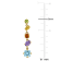 4 1/2 CT TGW Multi-Gemstone Drop Earrings in Yellow Plated Sterling Silver