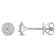 1/3 CT TDW Diamond Cluster Stud Earrings in Platinum