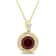 2 1/7 CT TGW Garnet, White Topaz and Diamond Pendant with Chain in
Yellow Plated Sterling Silver