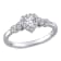 3/8 CT TGW Created White Sapphire and Diamond Accent Heart Ring in
Sterling Silver