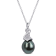 9-9.5MM Black Tahitian Cultured Pearl and  1/10 CT TW Diamond Pendant
with Chain in Sterling Silver