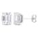 7 3/8 CT TGW Octagon Created White Sapphire Stud Earrings in Sterling Silver