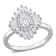2 3/8 CT TGW Created White Sapphire Floral Ring in Sterling Silver
