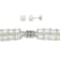 6-8MM Freshwater Cultured Pearl & Bead Double Row Strand, Bracelet
& Earrings Set in Sterling Silver