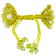 Shambhala Cuff Bracelet on Yellow Cotton Cord with Yellow Agate and
White Cubic Zirconia Beads