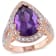 5 7/8 CT TGW Multi-Gemstones and Diamond Accent Halo Shank Ring in Rose
Gold Plated Sterling Silver