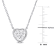 2 CT DEW Created Moissanite Halo Heart Pendant with Chain in Sterling Silver