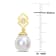 8-9MM South Sea Cultured Pearl and White Topaz Earrings in 14K Yellow
Gold Over Sterling Silver