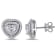 1 1/2 CT TDW Heart Shape Diamond Halo Stud Earrings in 14k White Gold