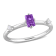 2/5 CT TGW Amethyst and Topaz 3-Stone Ring in Sterling Silver
