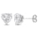 4 1/2 CT TGW Heart Created White Sapphire Stud Earrings in Sterling Silver