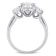3 CT DEW Created Moissanite 3-Stone Engagement Ring in 10K White Gold