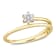 Diamond Accent Floral Promise Ring in 18K Yellow Gold Over Sterling Silver