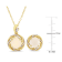 4 1/6 CT TGW Opal and Diamond Accent Earrings and Pendant in Yellow
Plated Sterling Silver
