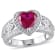 2 4/5 CT TGW Created Ruby and 1/10 CT TW Diamond Vintage Heart Ring in
Sterling Silver