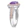 1 2/5 CT TGW Amethyst and 1/6 CT TDW Diamond Halo Ring in White and Rose
Plated Sterling Silver