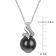 9-9.5MM Black Tahitian Cultured Pearl and Diamond Twist Pendant with
Chain in Sterling Silver