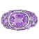 10 3/8 CT TGW Amethyst and 1/10 CT TW Diamond Cluster Ring in Sterling Silver