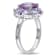 3 CT TGW Amethyst and Tanzanite Floral Cluster Ring in Sterling Silver