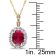 2 5/8 CT TGW Created Ruby White Topaz and Diamond Accent Pendant with
Chain in 14K Yellow Gold