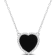 5 CT TGW Black Agate Necklace with Beaded Halo in Sterling Silver