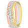 Men's 6mm Cubic Zirconia Matte Three Row Wedding Band in 14K 3-Tone Gold