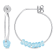 5/8ctw Sky Blue Topaz Bead Cluster Hoop Earrings in Sterling Silver