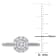 3/4 CT TGW Lab Grown Diamond Halo Engagement Ring in 14K White Gold