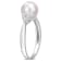 8-8.5MM Freshwater Cultured Pearl and 1/4 CT TGW White Topaz Ring in
Sterling Silver