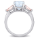 3 CT TGW Ice Aquamarine and Morganite with Diamond Accent 3-Stone
Cocktail Ring in Sterling Silver