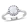 1/2 CT TGW Opal and 1/10 CT TW Diamond Halo Ring in Sterling Silver